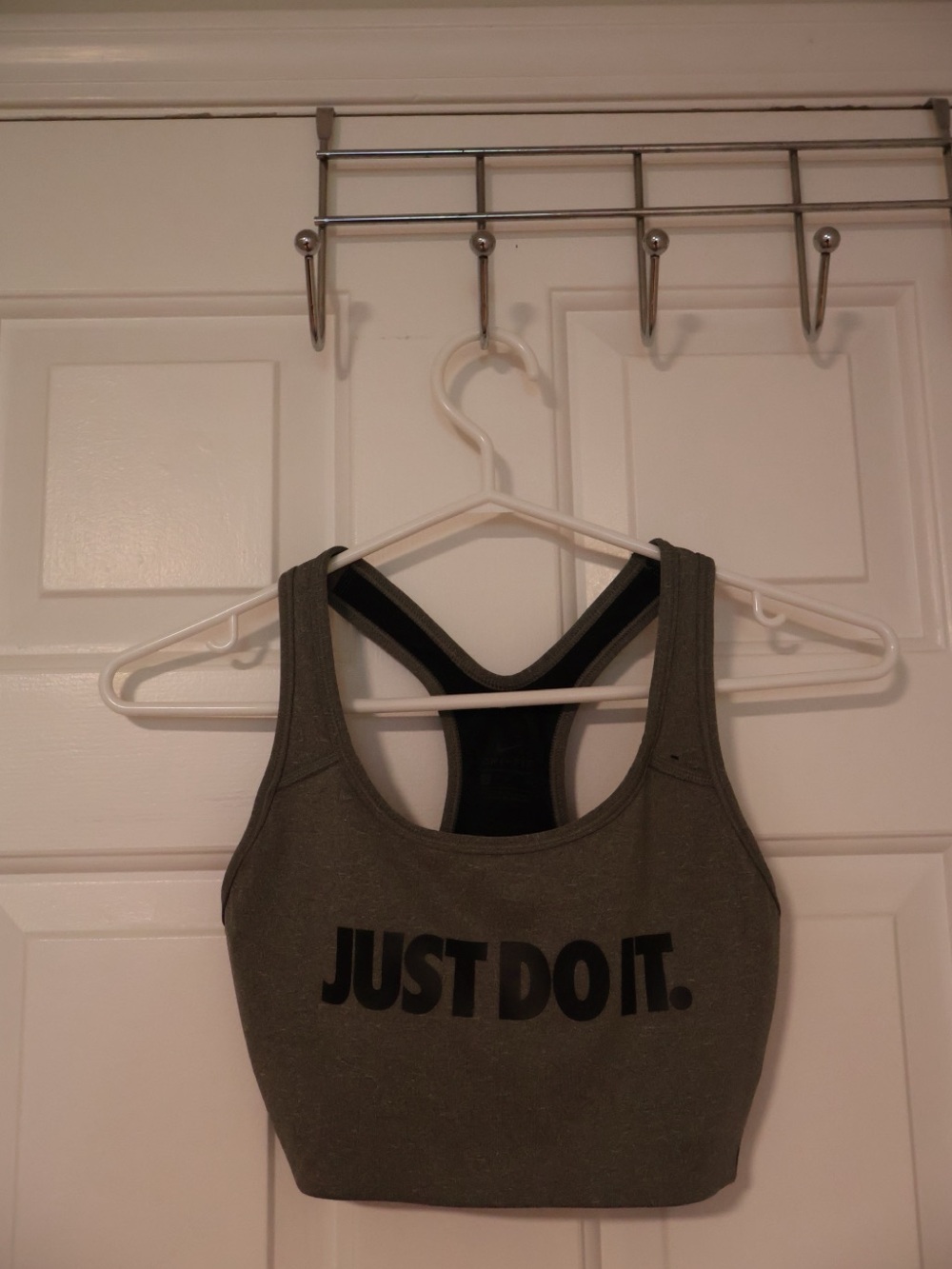 Nike Grey 'Just Do It' Racerback Sports Bra